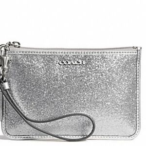 Coach Silver Sparkly Wristlet Wallet